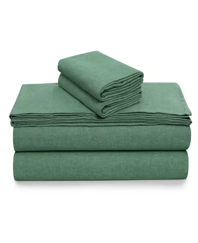 Tribeca Living Portuguese Cotton 4-pc. Extra Deep Pocket Sheet Set, King In Green