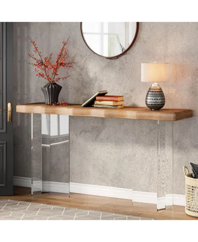 Tribesigns 47-inch Console Table With Acrylic Legs, Narrow Sofa Table For Entryway, Modern Hallway Foyer Accent In Natural  Clear