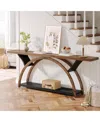 Tribesigns 70.87" Console Tables For Entryway, Narrow Long Entryway Table With Storage Shelf, 2-tier Rustic Sof In Brown  Black