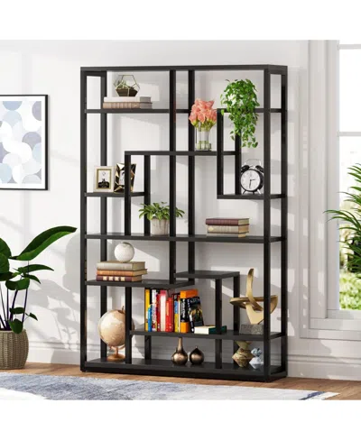 Tribesigns Black Bookshelf Bookcase 9-tier Bookcase 5.9ft Tall Display Bookshelf Organizer With Open Storage Sh
