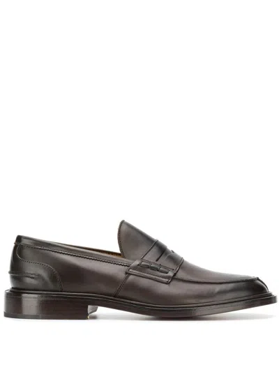 Tricker's James Leather Penny Loafers In Black
