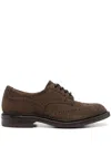 Tricker's Brogue-detail Suede Brogues In Gray