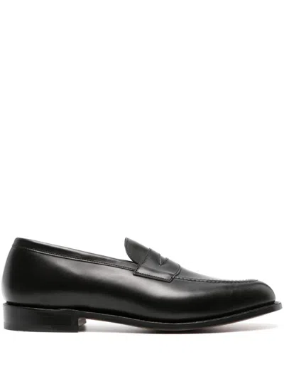 Tricker's Havard Leather Loafers In Black