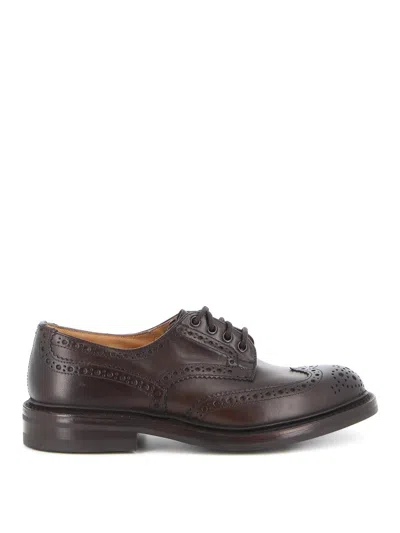 Tricker's Bourton Derby Shoes With Intricate Perforated Detailing In Brown
