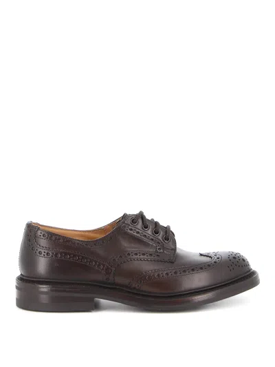 Tricker's Bourton Derby Shoes With Intricate Perforated Detailing In Brown