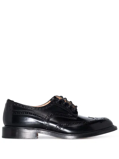 Tricker's Bourton Lace-up Leather Brogues In Black