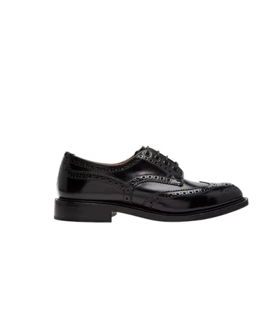 Tricker's Bourton Leather Brogues In Black