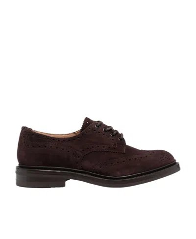 Tricker's Bourton Suede Brogues In Black