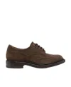 Tricker's Brogue-detail Suede Brogues In Green