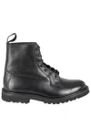 TRICKER'S BURFORD BLACK LEATHER ANKLE BOOT WITH LACE-UP CLOSURE