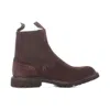 Tricker's Coffee Suede Trickers Boot With Brogue Detailing