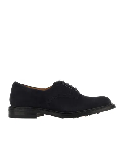Tricker's Danielo Round-toe Derby Shoes In Navy