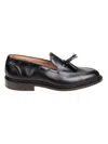 Tricker's Black Calf Leather Moccasin With Decorative Tassel In Black