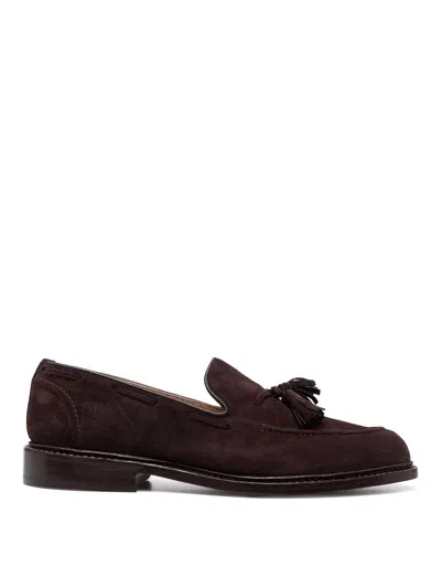 Tricker's Tassel Loafers In Luxurious Suede With Refined Detailing In Brown