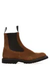 Tricker's Brown Suede Ankle Boot With Elastic Side Panels In Brown