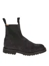 Tricker's Swallow Tail Chelsea Boot In Navy Suede In Dark Blue