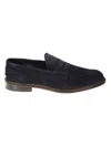 Tricker's Suede Loafers With Round Toe And Penny Strap