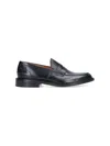 Tricker's Polished Calfskin Penny Loafers With Stitching