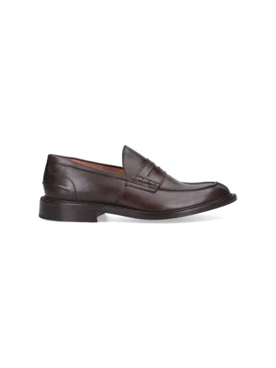 Tricker's James Leather Penny Loafers In Black