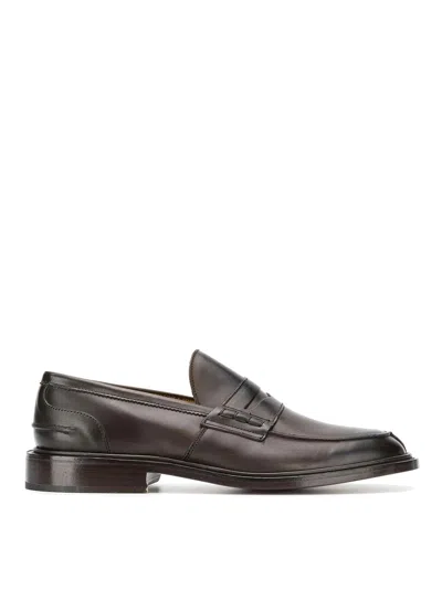 Tricker's James Leather Penny Loafers In Black