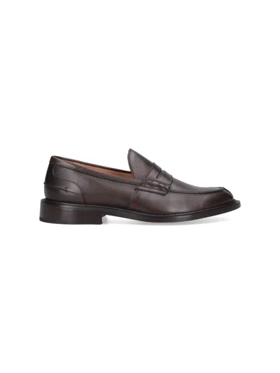Tricker's James Leather Penny Loafers In Black