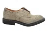 Tricker's Laced Flat Shoes With Brogue Detailing And Comfortable Sole In Grey