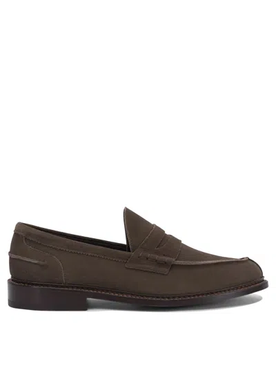 Tricker's Loafers With Round Toe And Penny Strap In Brown
