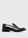 Tricker's Polished Calfskin Penny Loafers With Stitching In Black