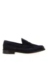 Tricker's Suede Loafers With Round Toe And Penny Strap