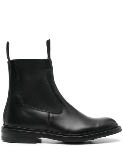 Tricker's Stephen Leather Ankle Boots In Black