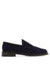 Tricker's Smooth Suede Loafers With Classic Silhouette