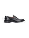 Tricker's Polished Calfskin Penny Loafers With Stitching