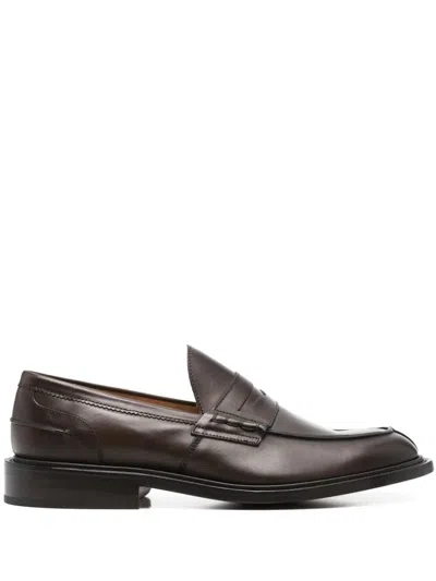 Tricker's James Leather Penny Loafers In Black