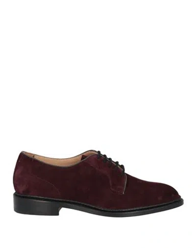 Tricker's Man Lace-up Shoes Plum Size 9 Leather In Purple
