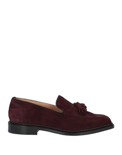 Tricker's Man Loafers Plum Size 9 Leather In Purple