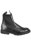 Tricker's Polished Black Leather Ankle Boot In Black