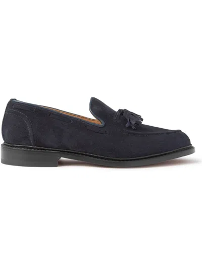 Tricker's Tassel Loafers Crafted From Suede In Black