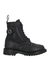 Tricker's Buckle-strap Brogue Combat Boots In Black