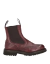 Tricker's Woman Ankle Boots Burgundy Size 8 Calfskin In Red