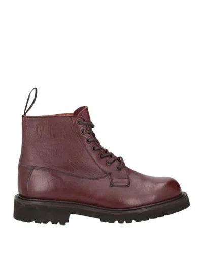 Tricker's Woman Ankle Boots Burgundy Size 8 Leather In Red