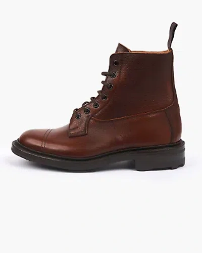 Pre-owned Tricker's Trickers Grassmere Country Derby Ankle Boot - Caramel Kudu / Ridgeway Sole