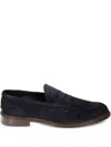 Tricker's Adam Penny Suede Loafers In Blue