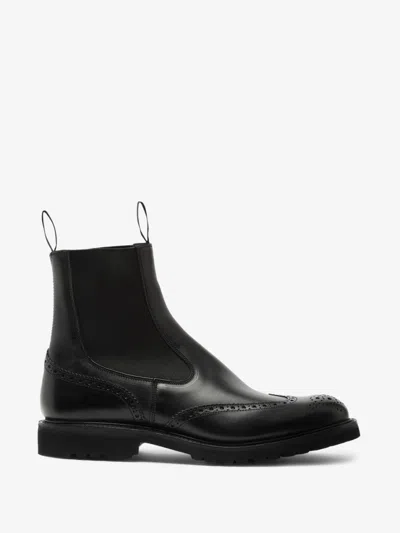 TRICKER'S BLACK LEATHER BOOTS