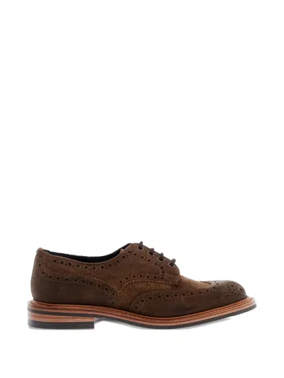 Tricker's Bourton Suede Derby Shoes In Brown