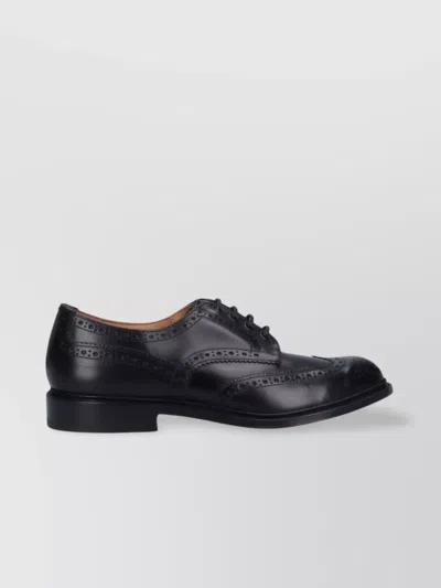 Tricker's Brogue Detailing Lace Shoes In Black