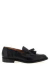 Tricker's Black Calf Leather Moccasin With Decorative Tassel In Black