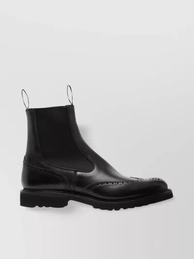 Tricker's Henry Brogue Chunky Sole Boots In Black