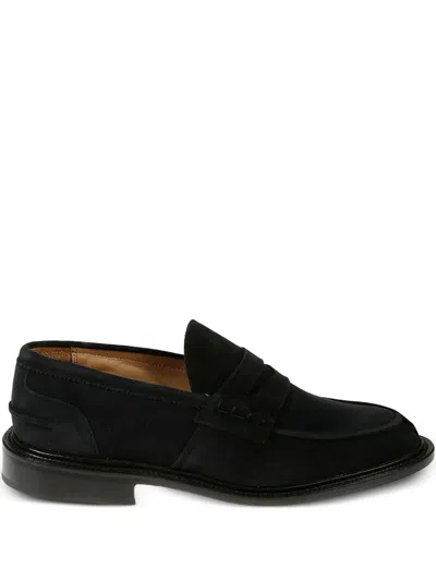 Tricker's James Suede Loafers In Blue