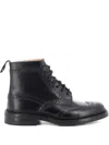 Tricker's Leather Ankle Boots In Black