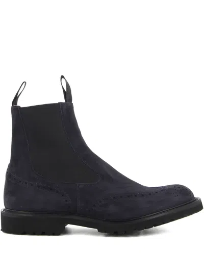 Tricker's Leather Chelsea Boots In Black